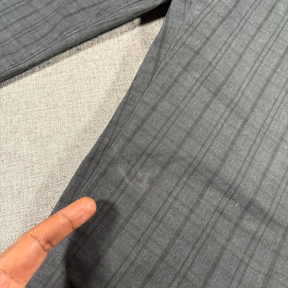 Banana Republic Aiden Fit Pants Mens 35x32‎ Gray Striped Slim Chino Trousers